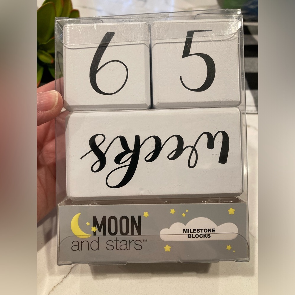 moon and stars milestone blocks baby calendar 2 NUMBER & 1 YEAR/MONTH/WEEK/GRADE